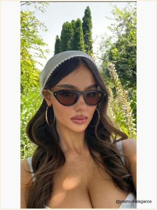 Retro Oval Cat Eye Narrow Sunglasses for Women Men 2026 Trendy Chic main image 4